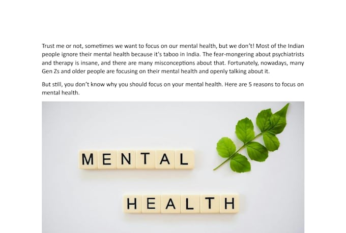 write seo friendly blog post on mental health